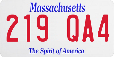 MA license plate 219QA4