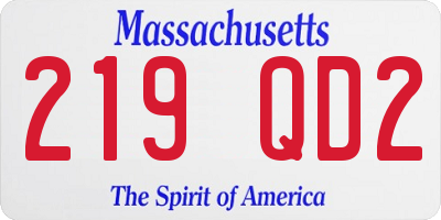 MA license plate 219QD2