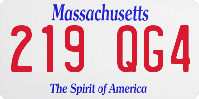 MA license plate 219QG4