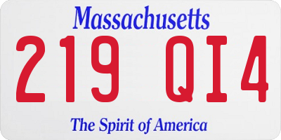 MA license plate 219QI4