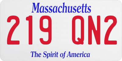 MA license plate 219QN2