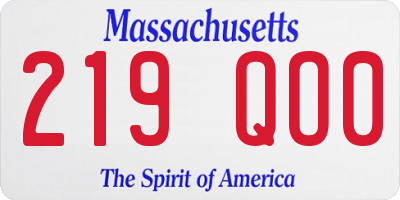 MA license plate 219QO0