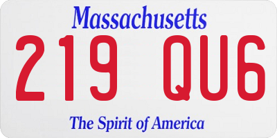 MA license plate 219QU6