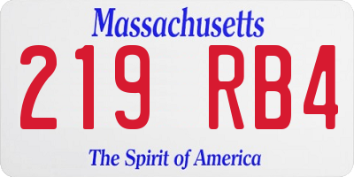 MA license plate 219RB4