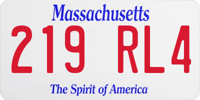 MA license plate 219RL4