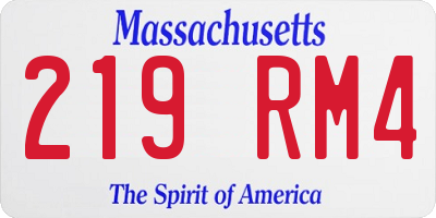 MA license plate 219RM4