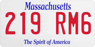 MA license plate 219RM6