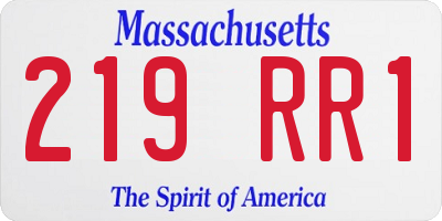 MA license plate 219RR1