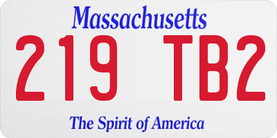 MA license plate 219TB2