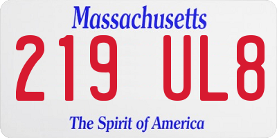 MA license plate 219UL8