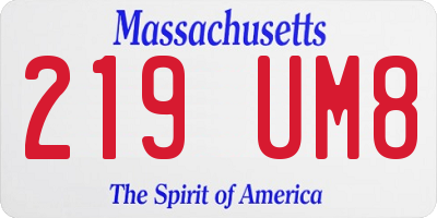 MA license plate 219UM8