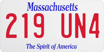 MA license plate 219UN4