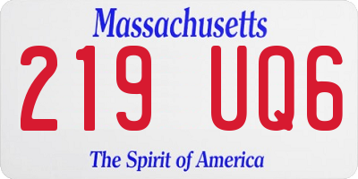 MA license plate 219UQ6