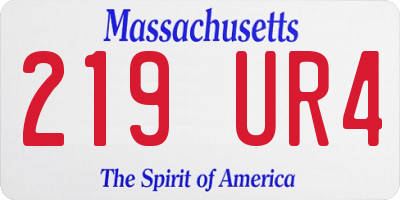 MA license plate 219UR4