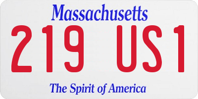 MA license plate 219US1