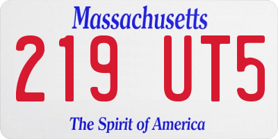 MA license plate 219UT5
