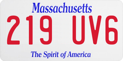 MA license plate 219UV6