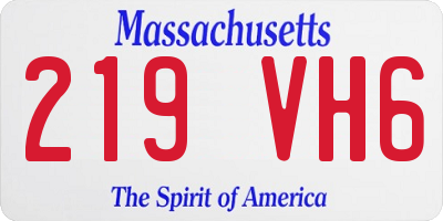 MA license plate 219VH6