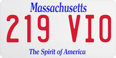 MA license plate 219VI0