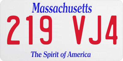 MA license plate 219VJ4