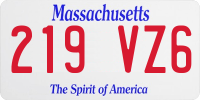 MA license plate 219VZ6