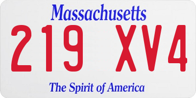 MA license plate 219XV4