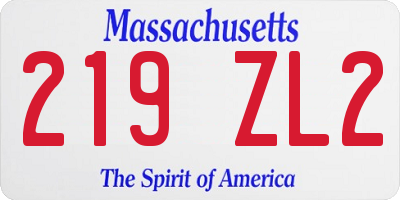 MA license plate 219ZL2