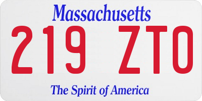 MA license plate 219ZT0