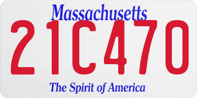 MA license plate 21C470