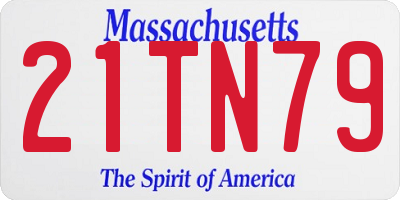 MA license plate 21TN79