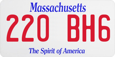 MA license plate 220BH6