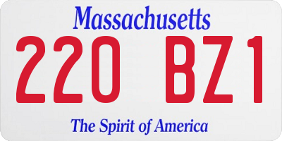 MA license plate 220BZ1