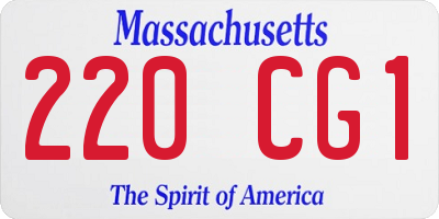 MA license plate 220CG1