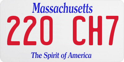 MA license plate 220CH7