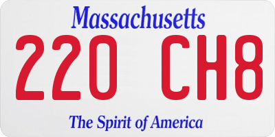 MA license plate 220CH8