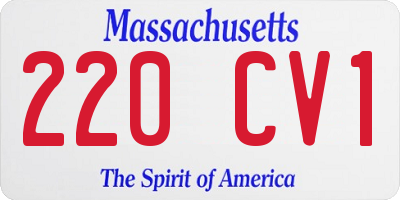 MA license plate 220CV1