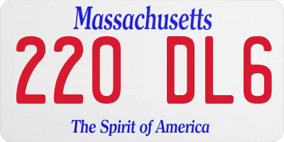 MA license plate 220DL6