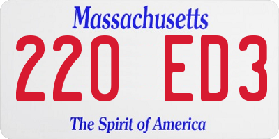 MA license plate 220ED3