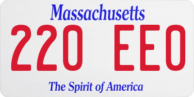 MA license plate 220EE0