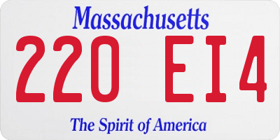 MA license plate 220EI4