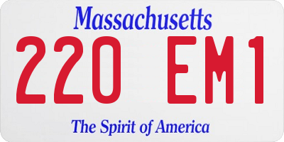 MA license plate 220EM1