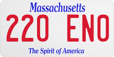 MA license plate 220EN0