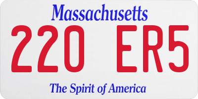 MA license plate 220ER5