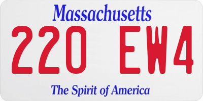 MA license plate 220EW4