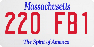 MA license plate 220FB1