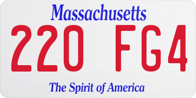 MA license plate 220FG4