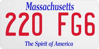 MA license plate 220FG6