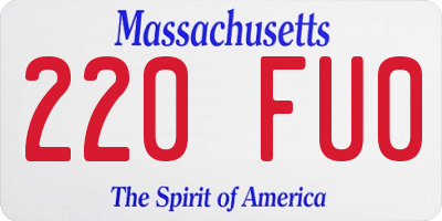 MA license plate 220FU0