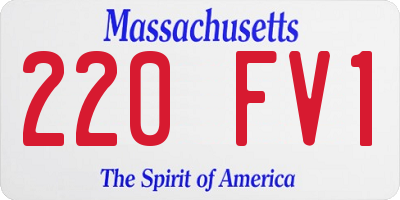 MA license plate 220FV1