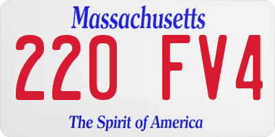 MA license plate 220FV4